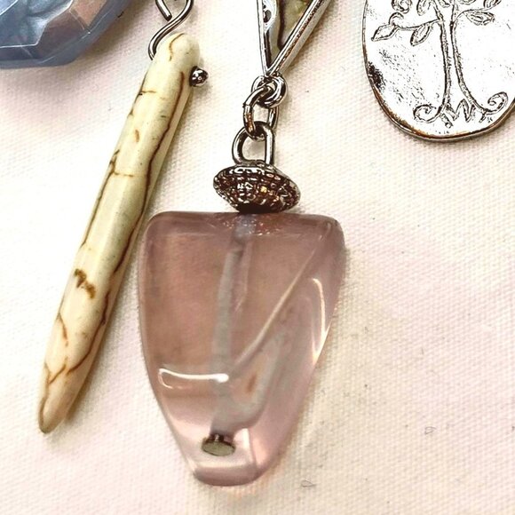 Chicos Boho Rose Quartz and Jasper Gemstone Leather Long Necklace - Picture 5 of 15